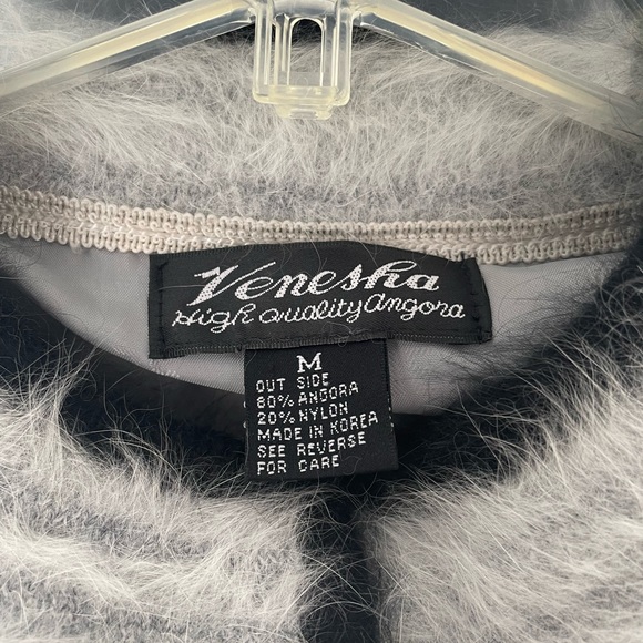 VTG Venesha Grey & Black Angora Jacket - Picture 10 of 13